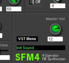 Free 4-Operator FM Synthesizer SFM4 Master Panel